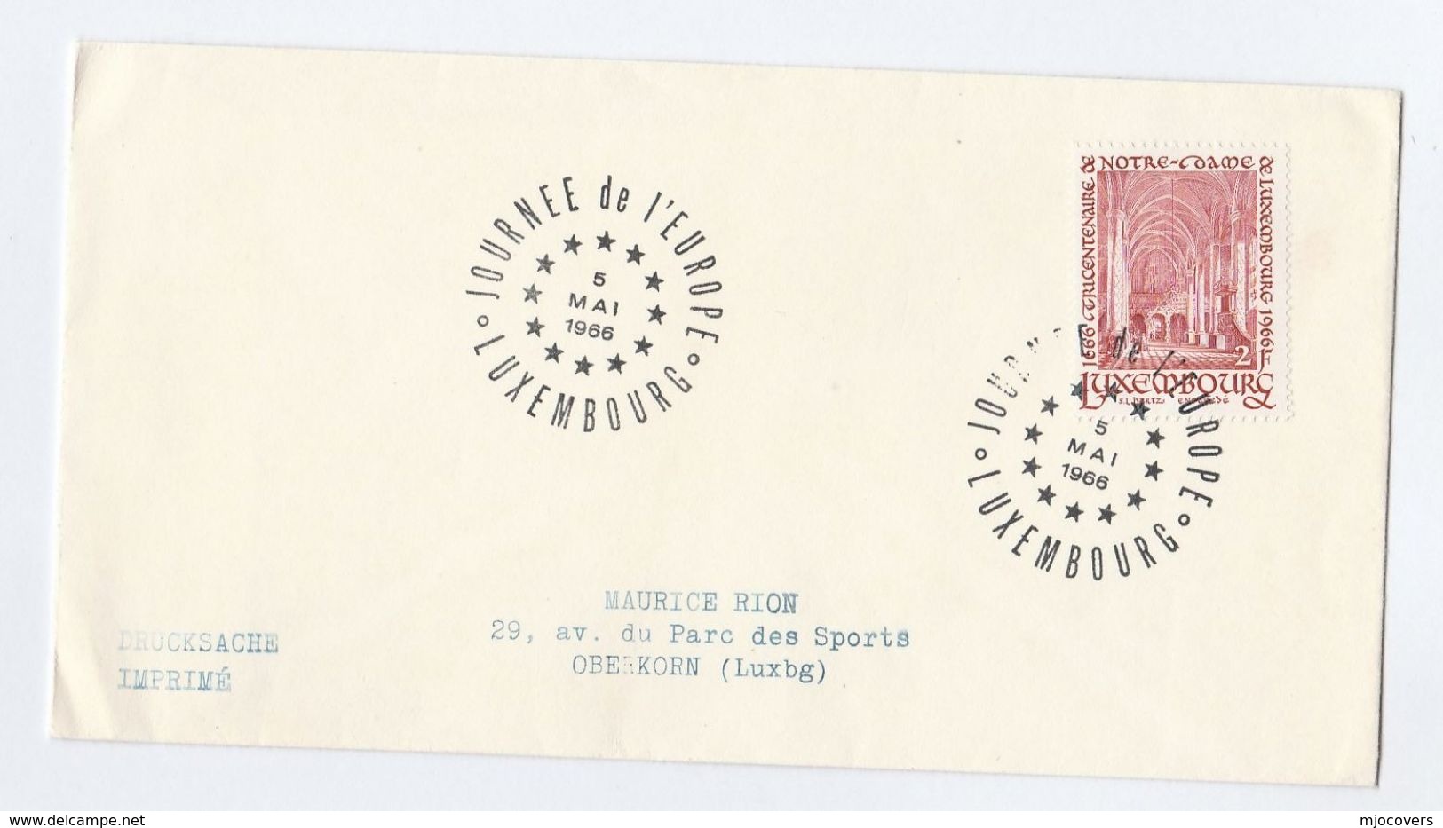 1966 LUXEMBOURG EUROPE DAY  EVENT COVER  Stamps European Community , Church Religion - Covers & Documents