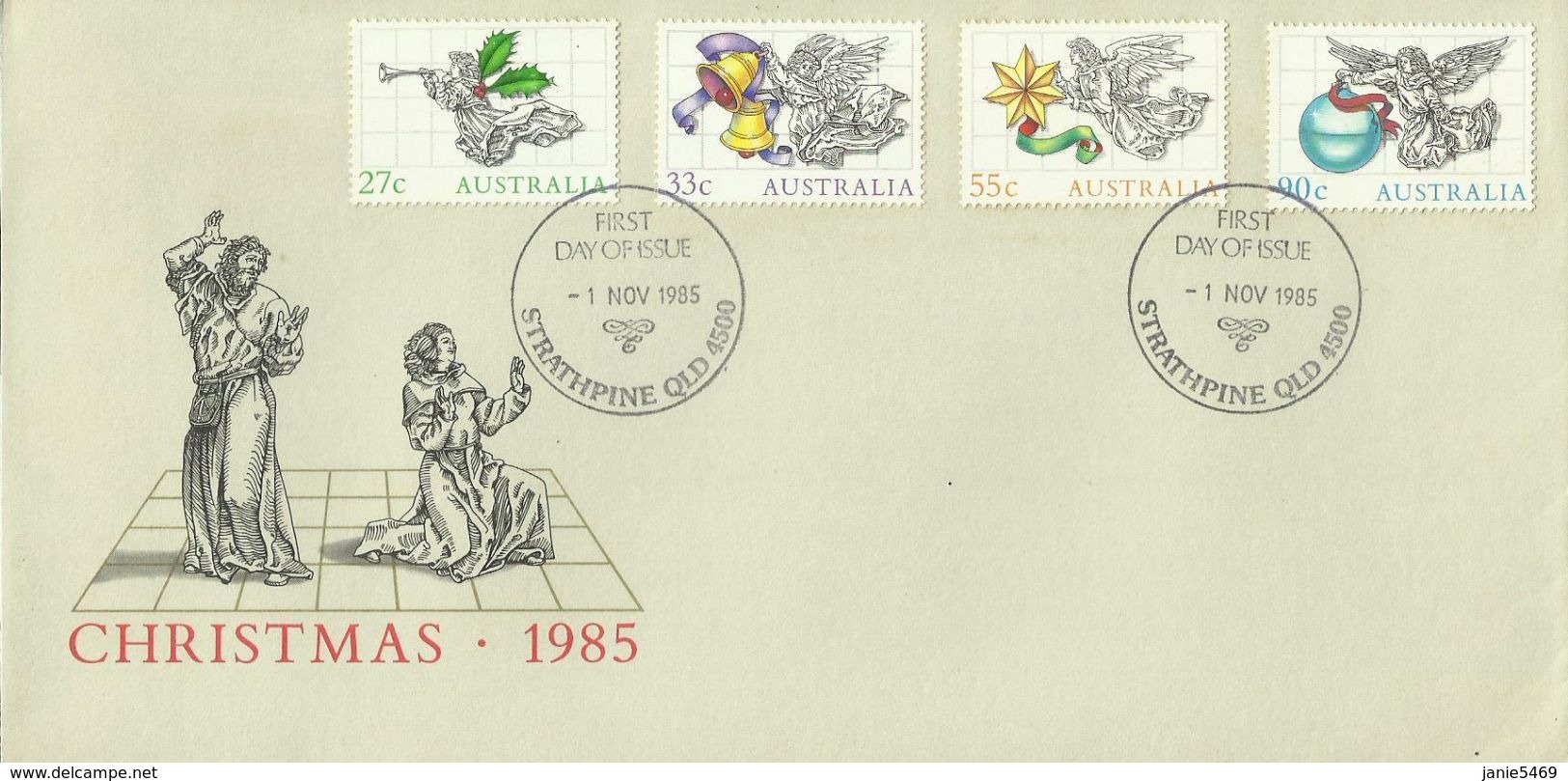 Australia 1985 Christmas FDC, Light Tone - FDC