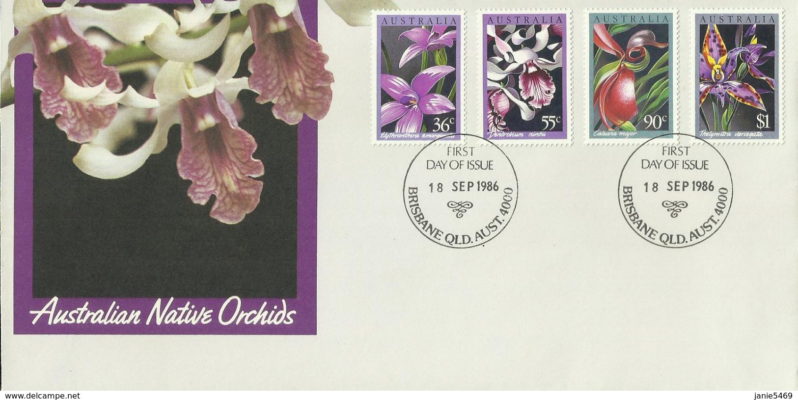 Australia 1986  Orchids FDC - FDC