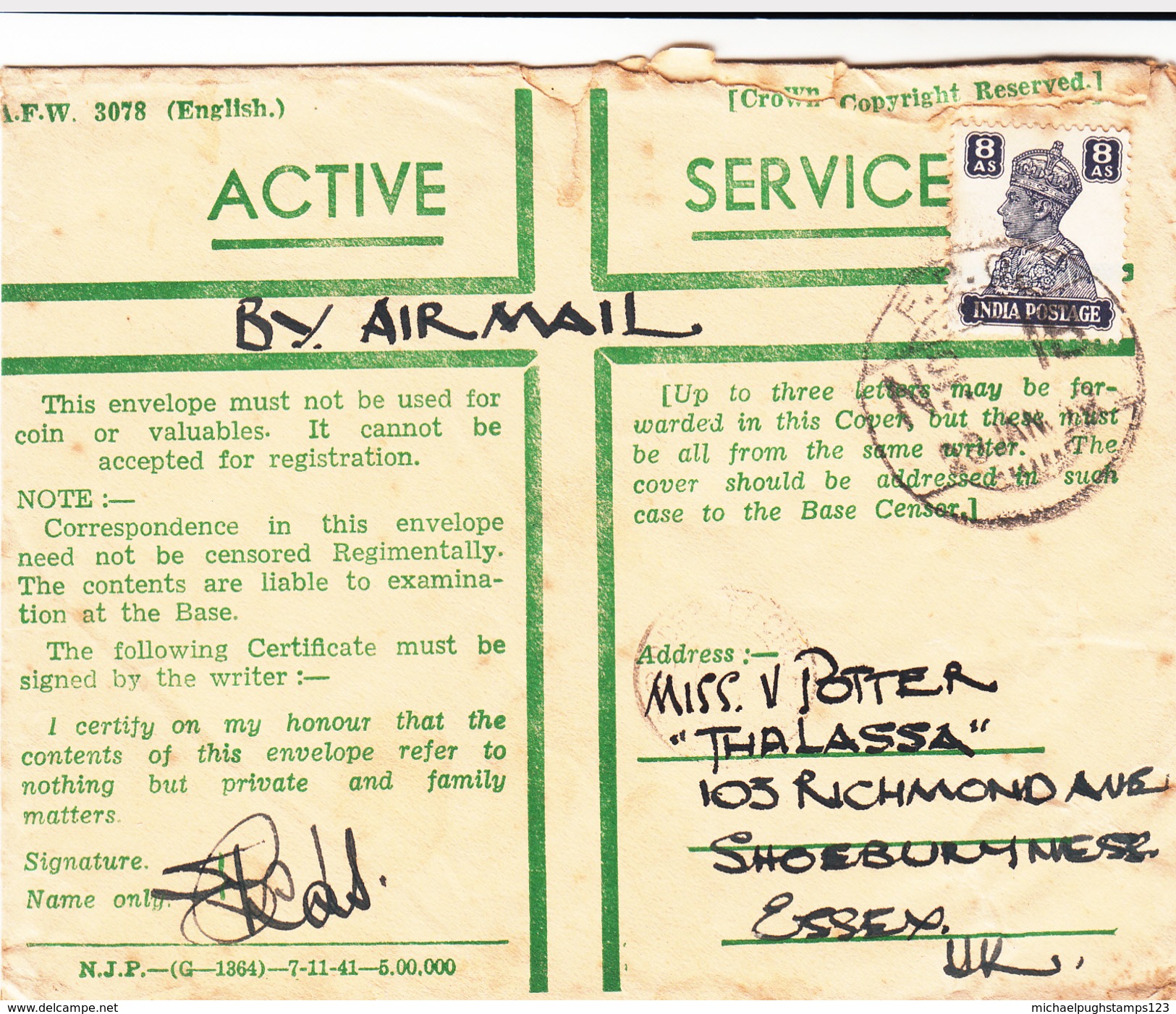 Iraq / Forces Airmail / G.B. / India Military Mail / Censorship - Iraq