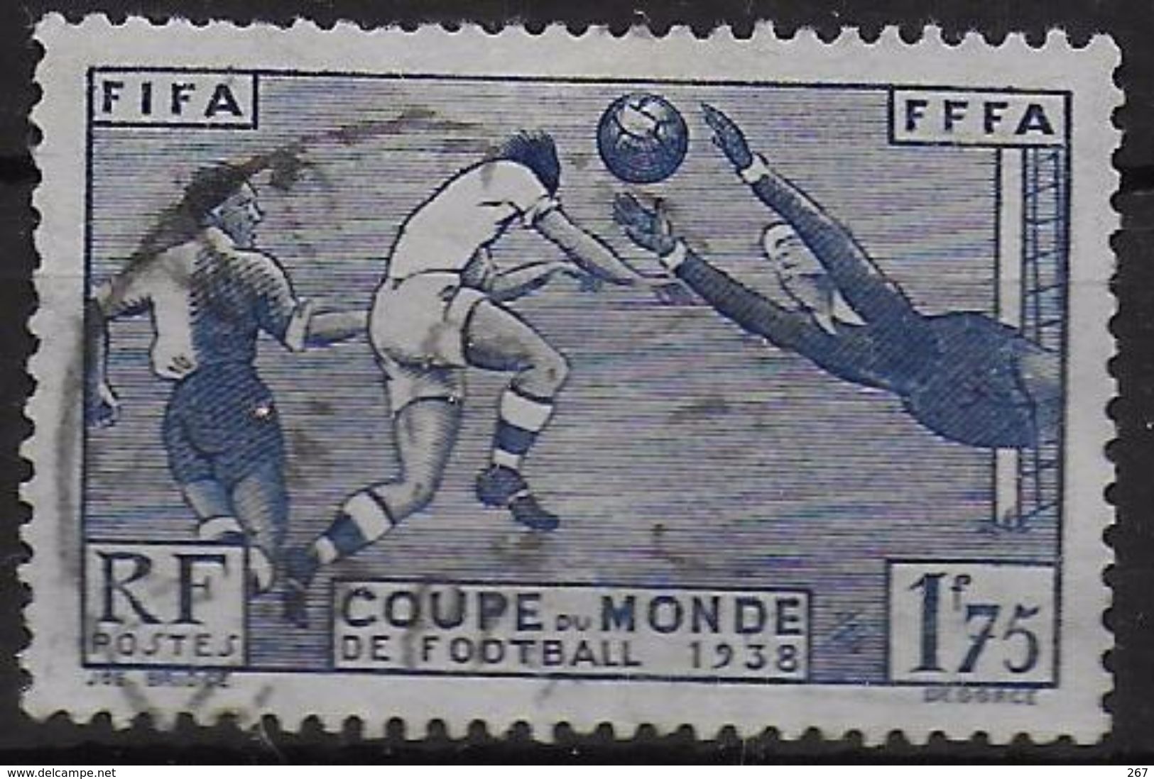 FRANCE  N° 396 Oblitere  ( Cote 15e )  Cup 1938 Football  Soccer  Fussball - 1938 – France