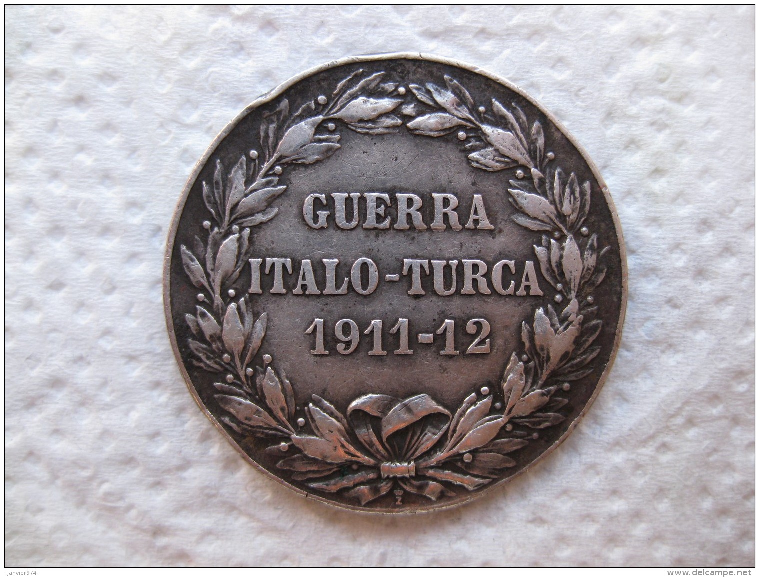 Medaglia Guerra Italo-Turca 1911-1912. Vittorio Emanuel III. Argent - Autres & Non Classés
