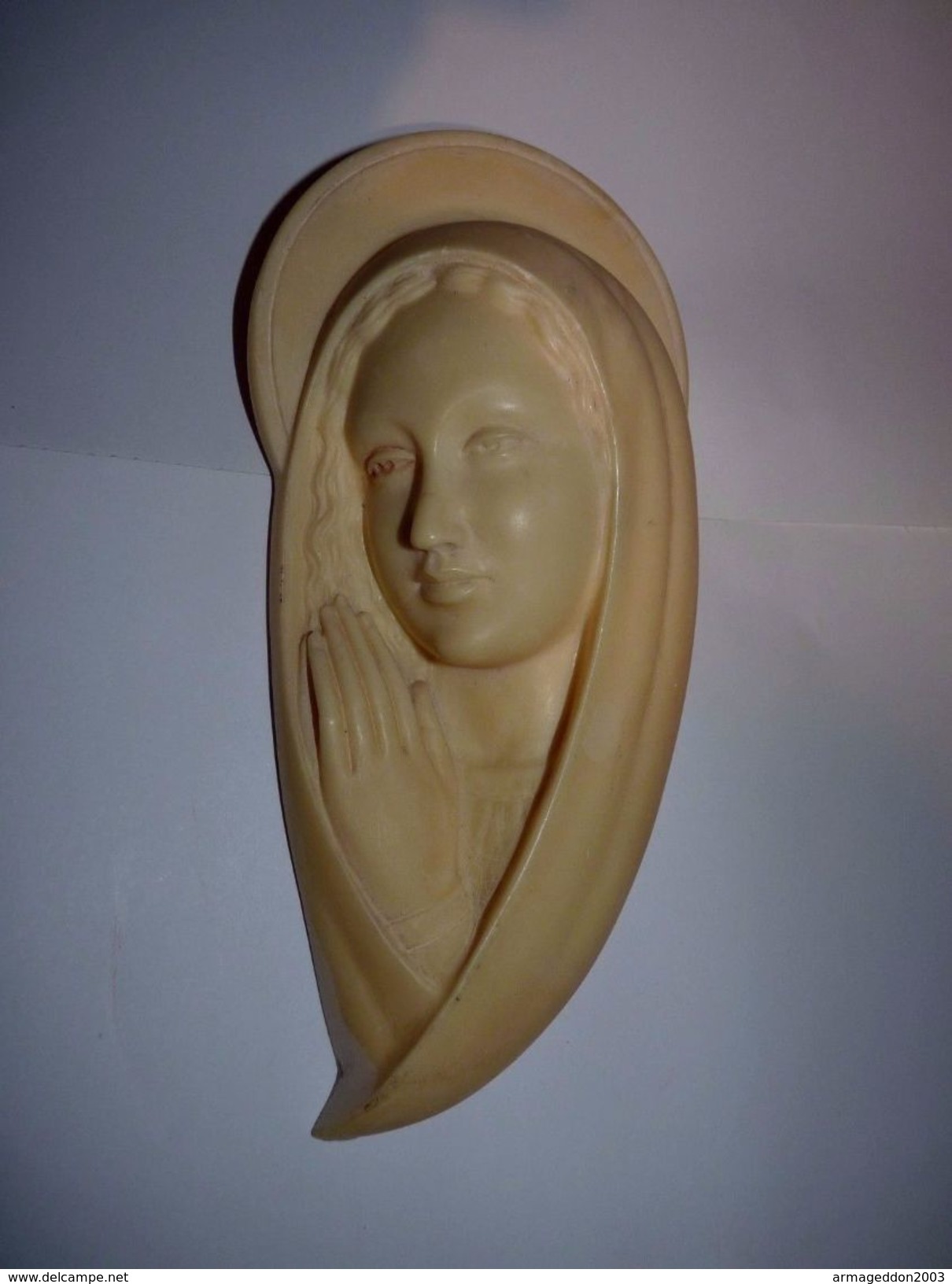 BELLE SCULPTURE LA VIERGE EN RESINE 10 X 20 CM ENVIRON TBE - Religión & Esoterismo