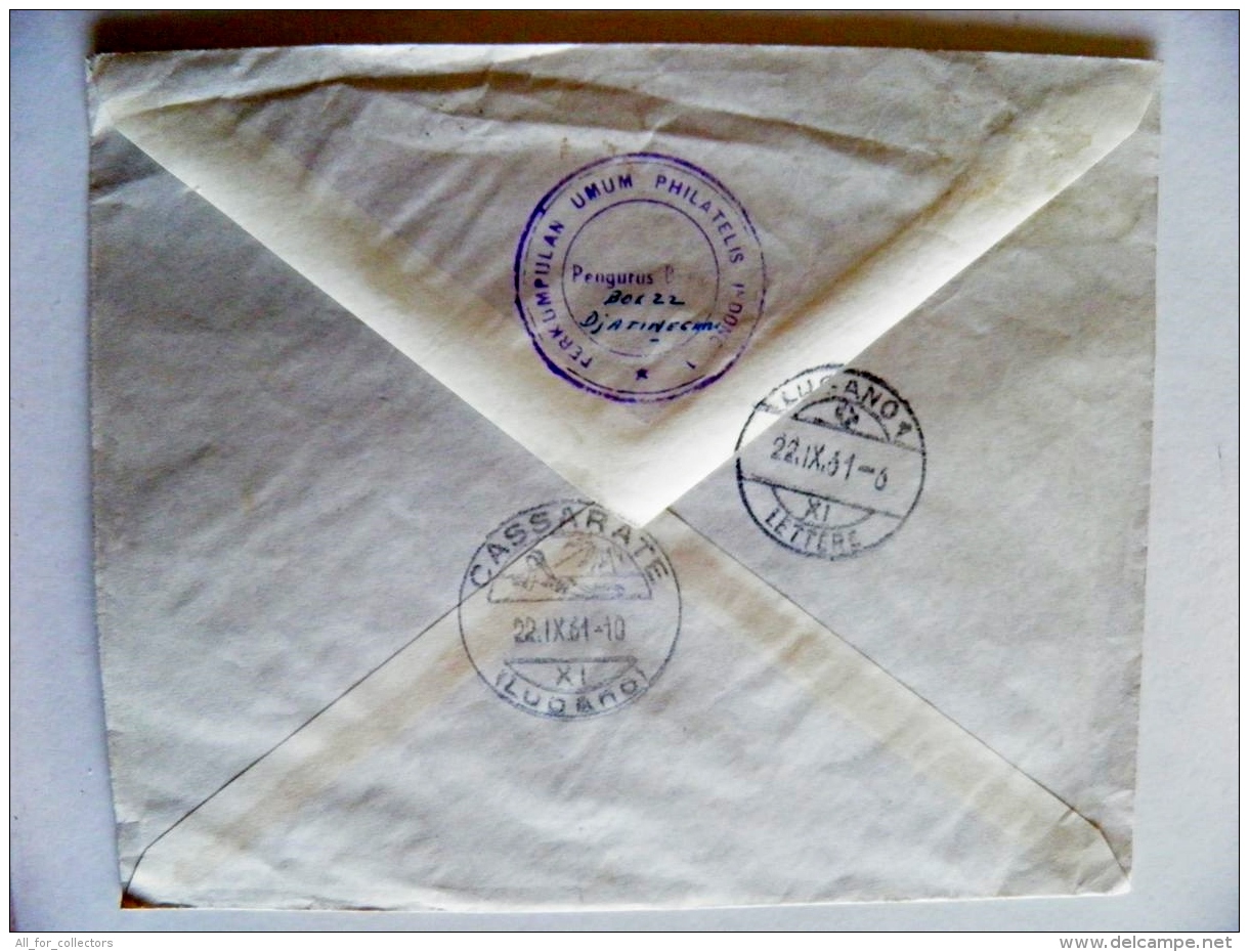 Cover From Indonesia To Switzerland 1961 Registered Djatinegara Animal - Indonésie