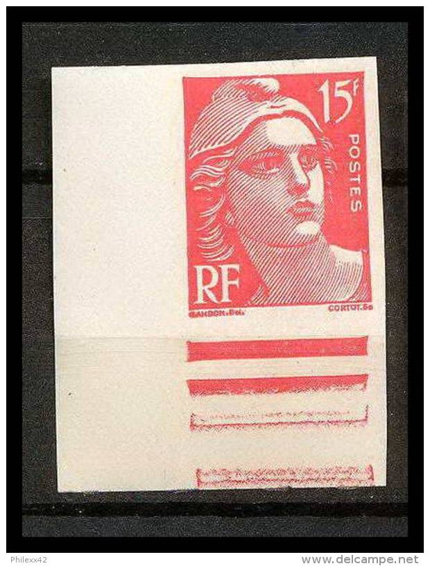 France N°813 Gandon Coin De Feuille Non Dentelé ** MNH (Imperforate) - Unclassified