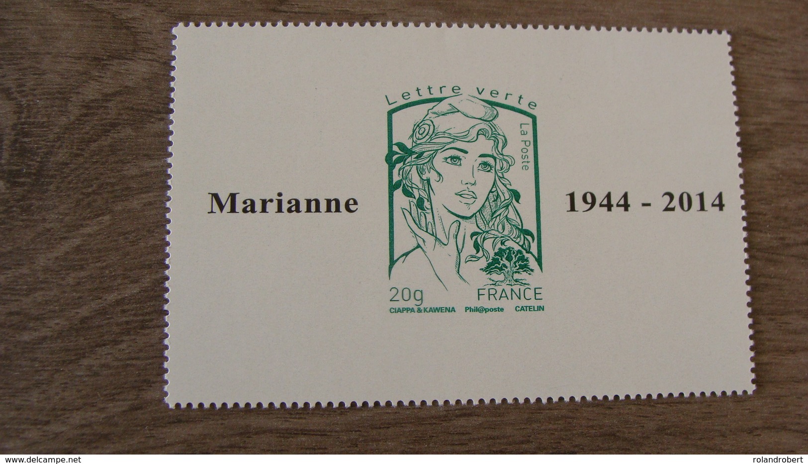 Marianne De Ciappa Et Kawena - Lettre Verte Surchargée Marianne 1944-2014 - N° 4774B - Année 2013 - Neuf** - Neufs