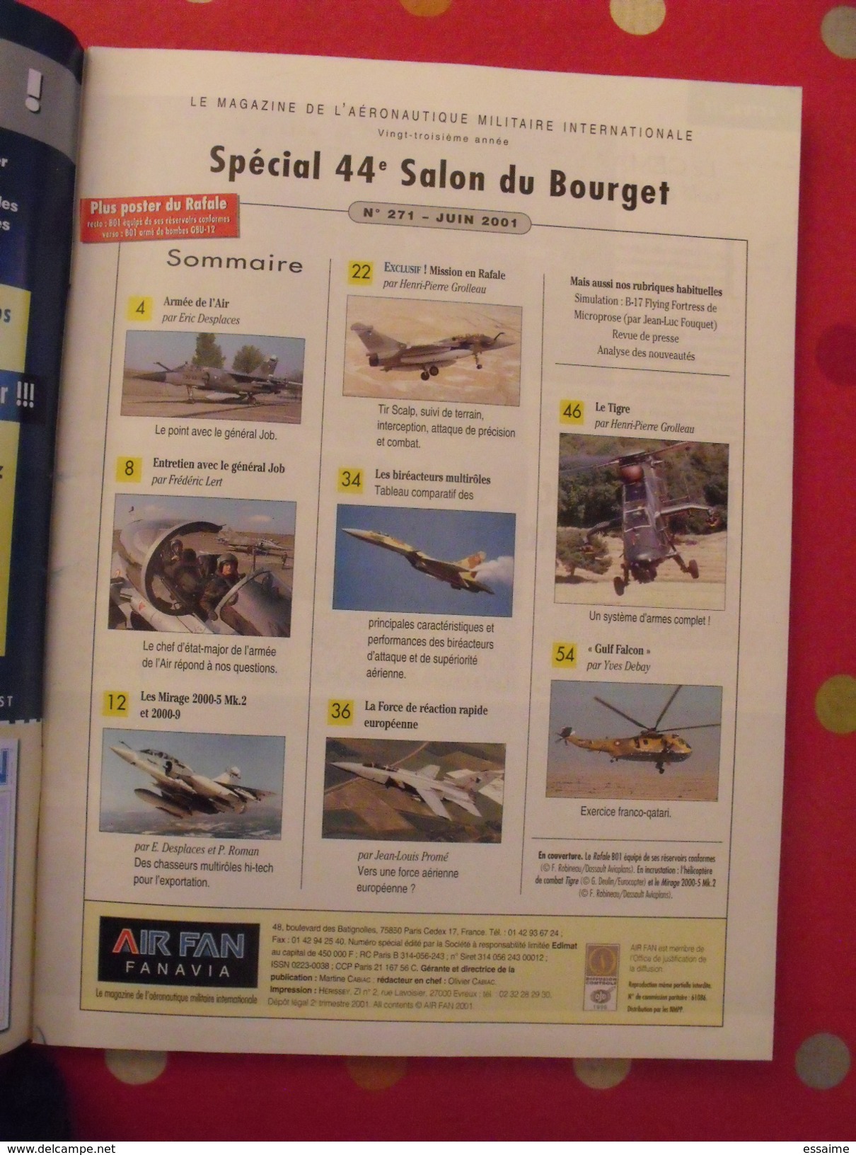 4 revues Air Fan. aéronautique militaire international. 1999, 2001.posters avions de combat  mig mirage rafale F15 Su-27