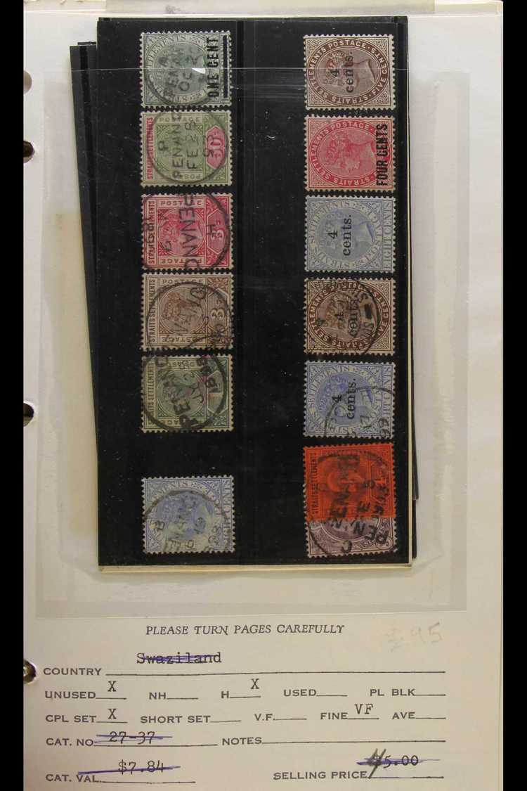 STRAITS SETTLEMENTS - DEALER'S STOCK Small Dealer's Stock In Counter Book Including Few Better Stamps Including QV To 32 - Other & Unclassified