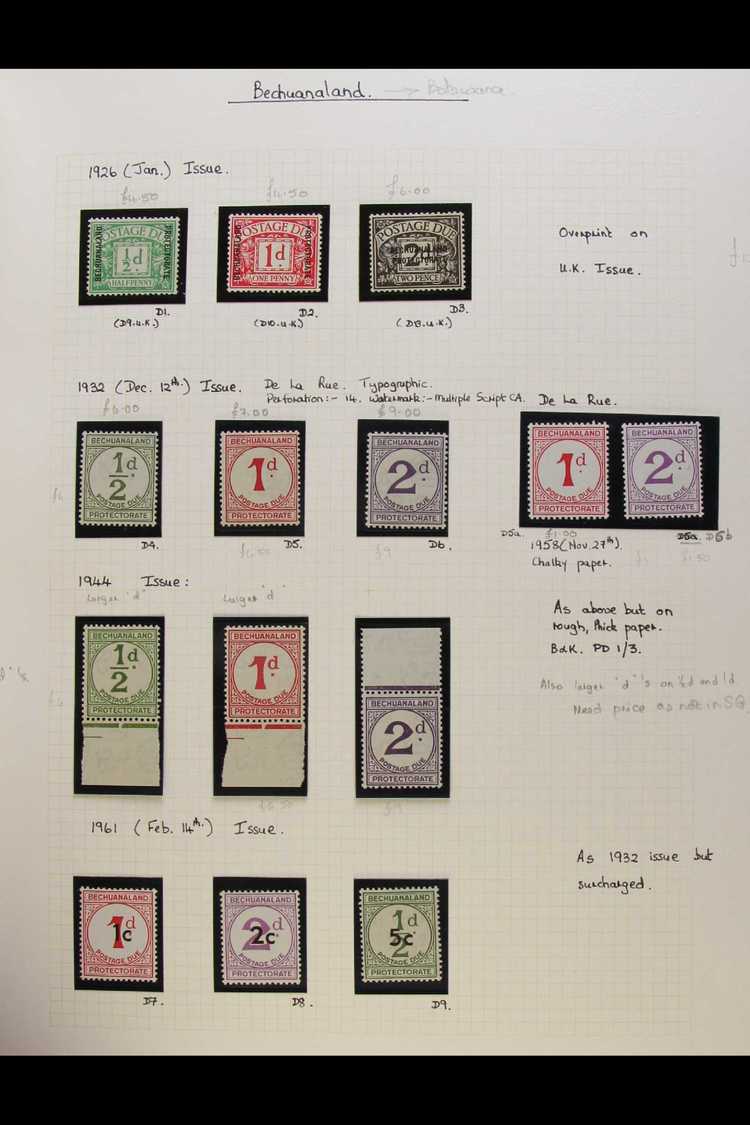 POSTAGE DUE COLLECTION 1920s-90s BRITISH AFRICA Fine Mint, Never Hinged Mint & A Few Used, Presented In Country Order In - Autres & Non Classés