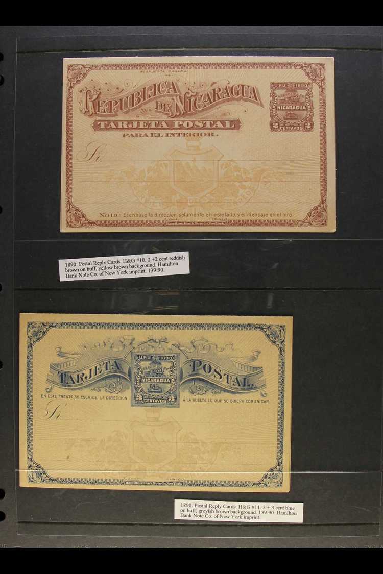 POSTAL STATIONERY - NICARAGUA 1878-1924 Very Fine Collection Of This Seldom Seen Material In A Large Volume, All Unused  - Sonstige & Ohne Zuordnung