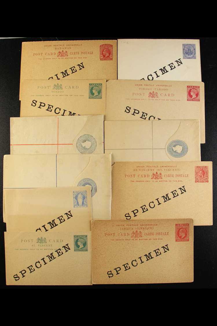 POSTAL STATIONERY- BRITISH WEST INDIES - "SPECIMEN" OVERPRINTS All Different Unused QV To KGV Postal Cards, Envelopes An - Sonstige & Ohne Zuordnung