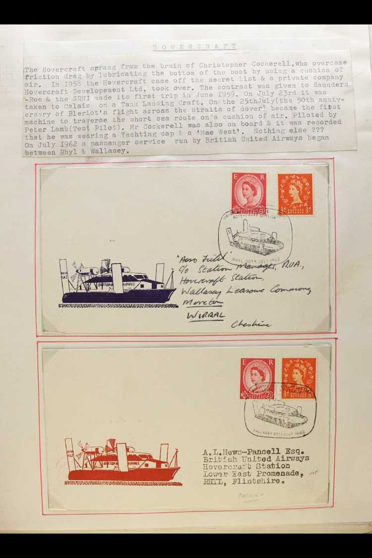 HOVERCRAFT TOPICAL COVERS An Album Of 1962-80 Incl. Captain Signed, Special Cancels, Expeditions, French And Channel Isl - Other & Unclassified