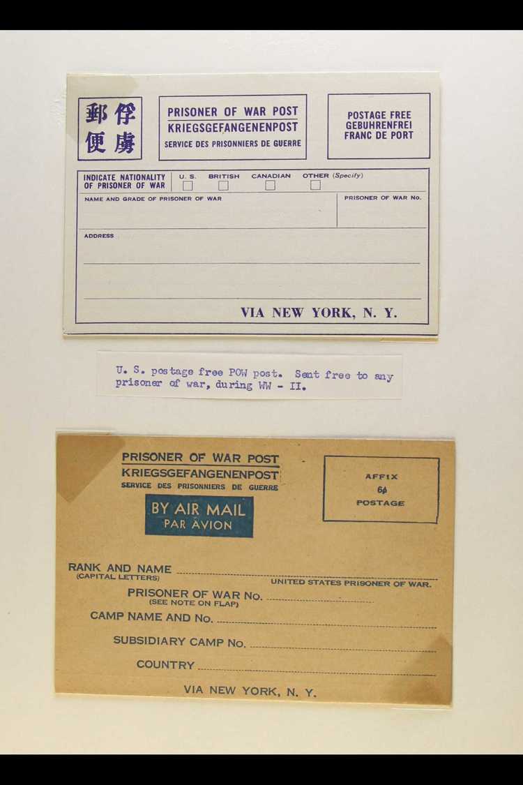 1939-1945 PRISONER OF WAR POSTAL STATIONERY Fine Unused All Different British, American And Canadian Letters And Cards.  - Andere & Zonder Classificatie