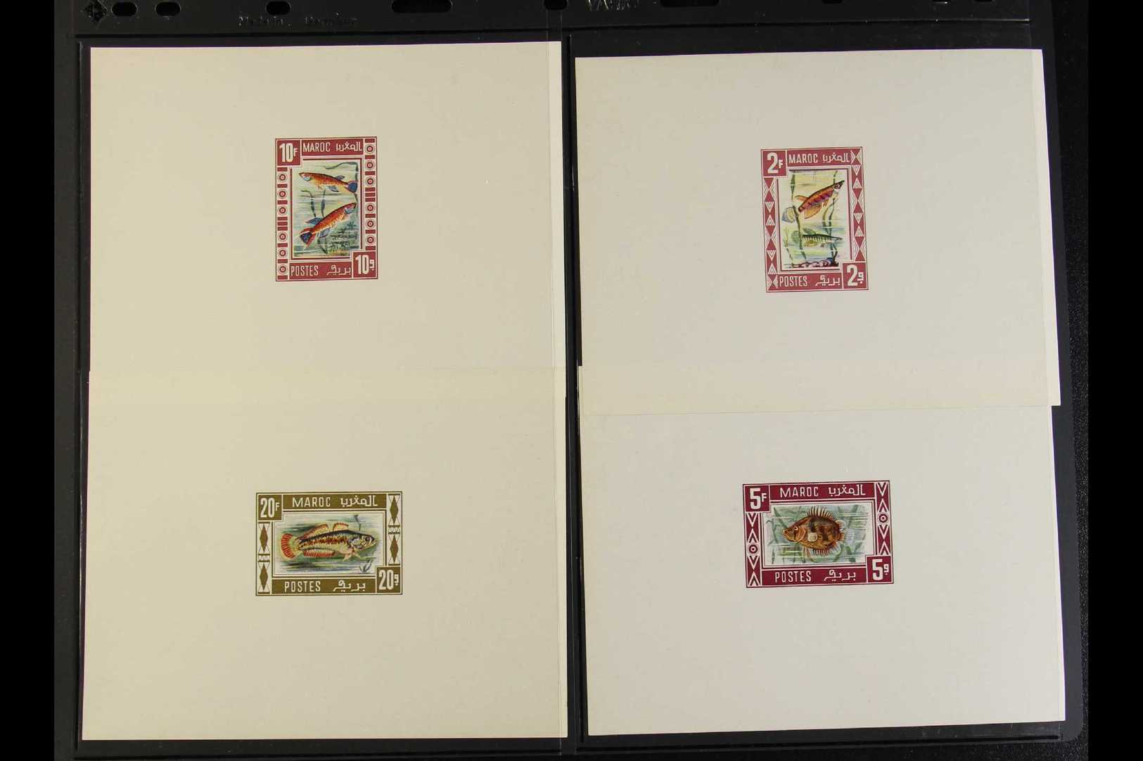 FISH Morocco Circa 1960s/70s Never Issued Designs In A Group Of Imperforate Colour Proofs With Values To 45f, Depict Var - Zonder Classificatie