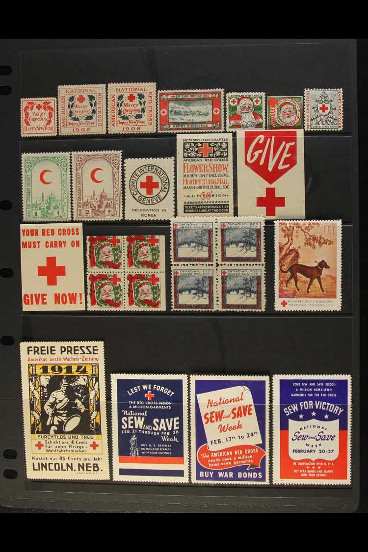 RED CROSS 1910's-1970's Interesting World (mainly USA) Collection Of Various All Different LABELS, Fine Mint (many Never - Unclassified