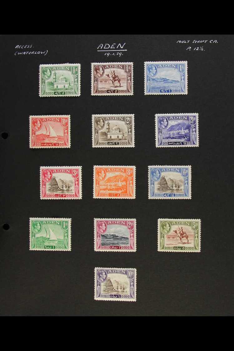 1937-1953 VERY FINE MINT COLLECTION On Leaves, All Different, Inc 1939-48 Pictorials Set, 1951 Surcharges Set, 1953-63 V - Aden (1854-1963)