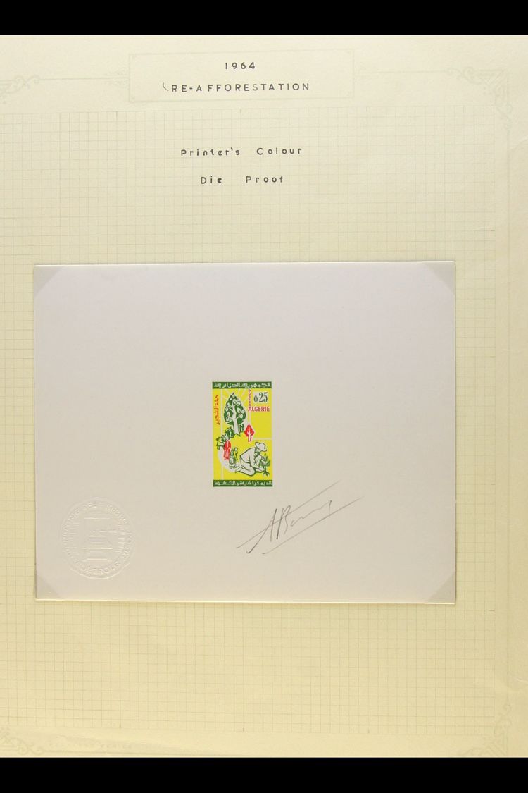 1964 25c Reafforestation Campaign (as Yvert 403, SG 440) Signed DIE PROOF In Issued Colours, Overall Approx 150 X 120mm. - Andere & Zonder Classificatie