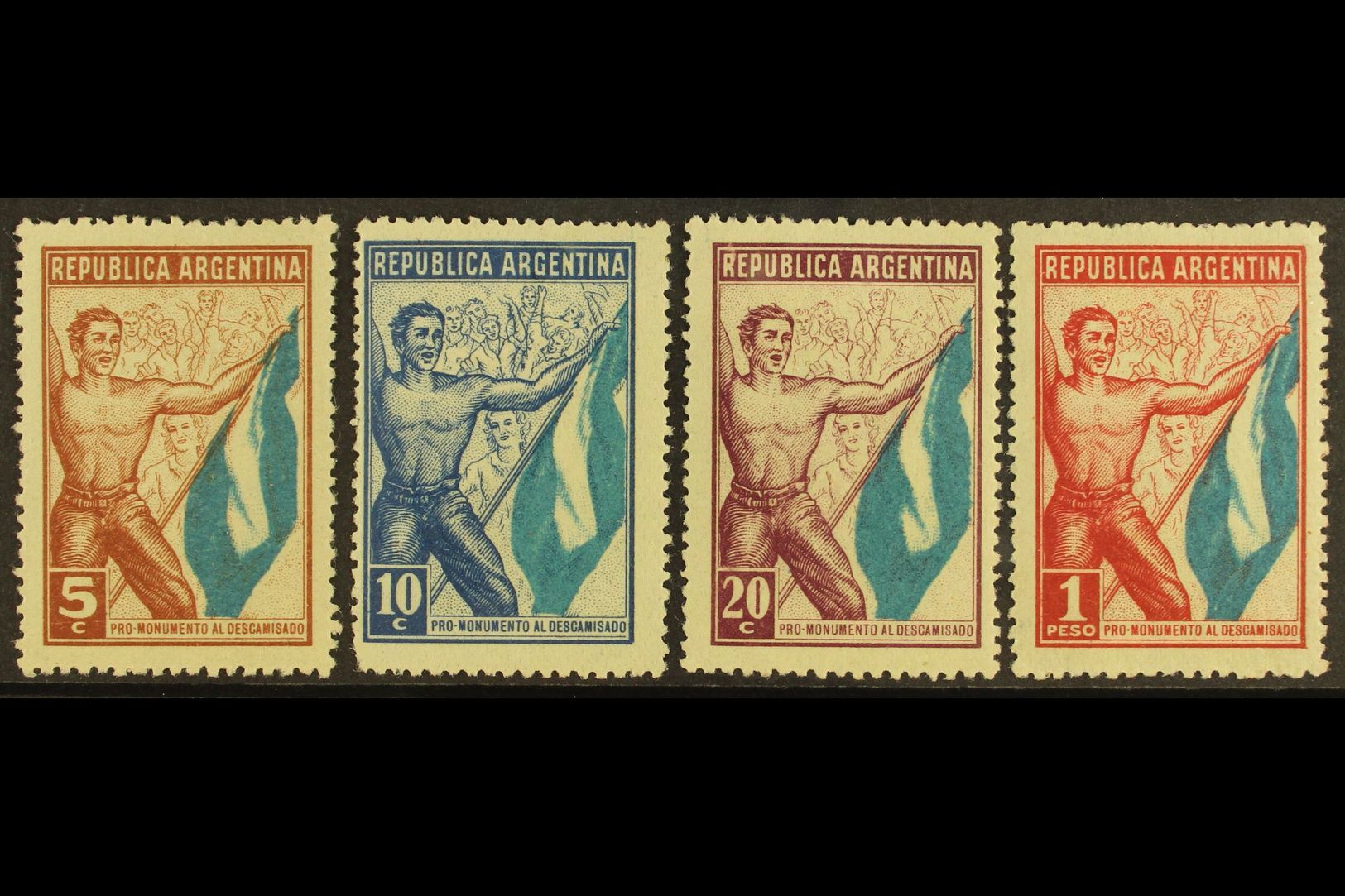 1952 ESSAYS To Commemorate The "Shirtless Ones". 5c, 10c, 20c And 1p, Inscribed "PRO-MONUMENTO AL DESCAMISADO", MINT WIT - Other & Unclassified
