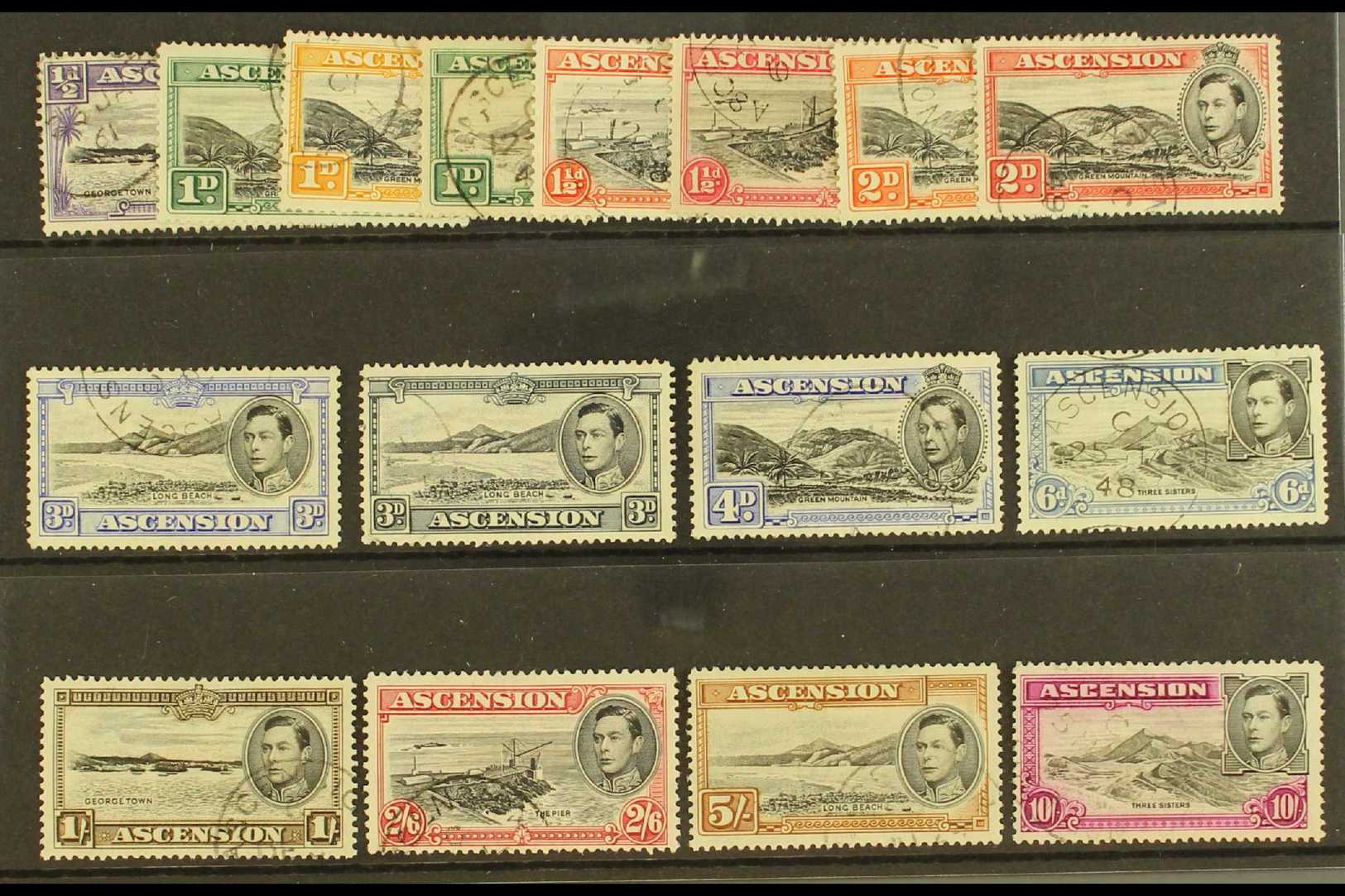 1938-53 Complete Definitive Set, SG 38/47, Very Fine Used. (16 Stamps) For More Images, Please Visit Http://www.sandafay - Ascension (Ile De L')