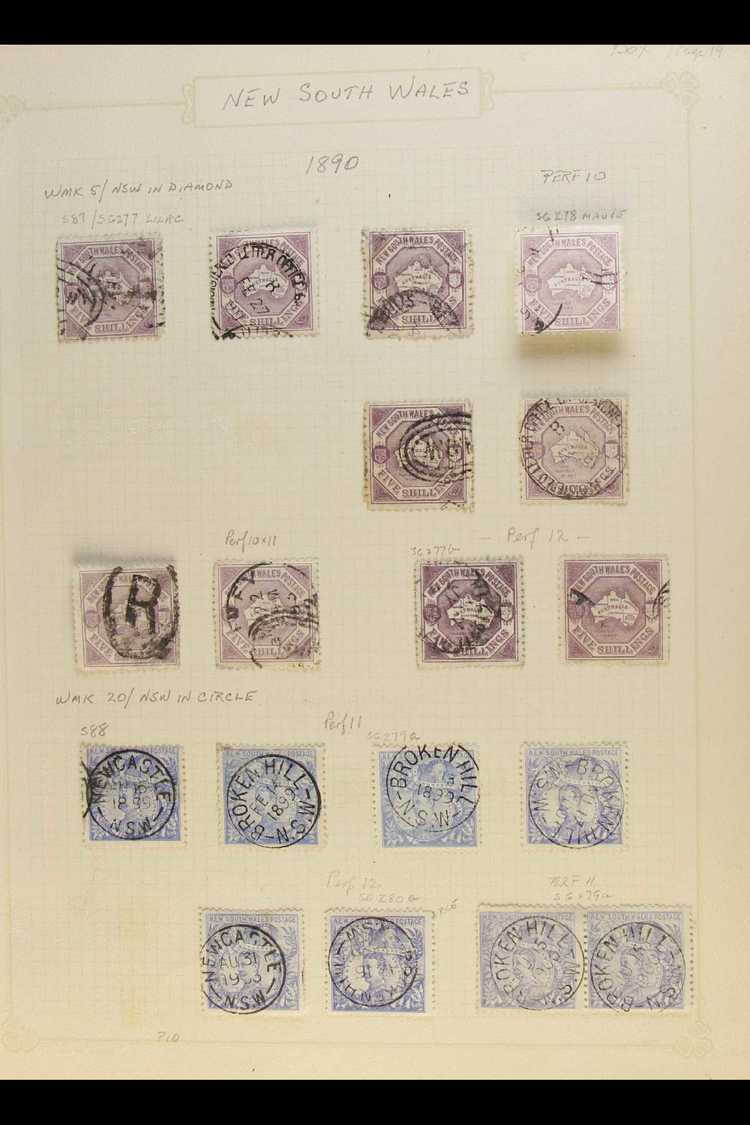 NEW SOUTH WALES 1890 CENTENARY ISSUE Single Album Page With A Used Collection Of 5s (10) And 20s (8, Including A Pair) V - Andere & Zonder Classificatie