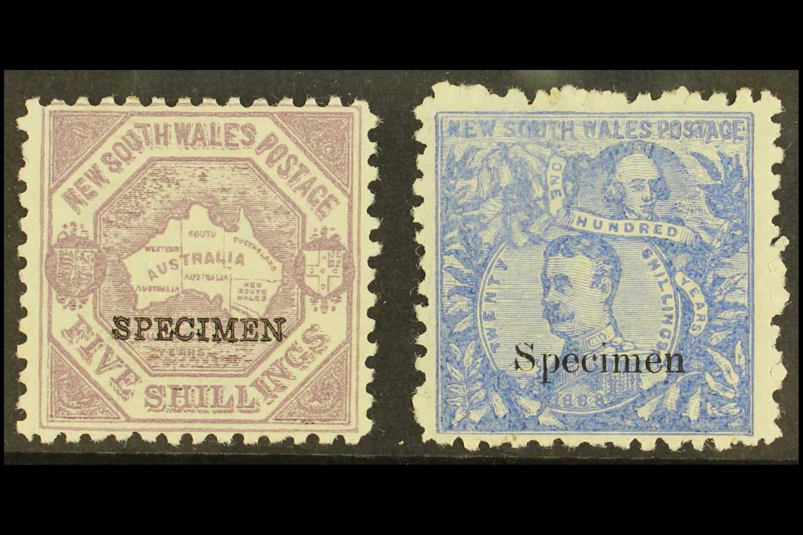 NEW SOUTH WALES 1890 5s & 10s Centenary Issue Opt'd "SPECIMEN", SG 263s/64s, Mint Part OG, Fresh And Attractive (2 Stamp - Other & Unclassified