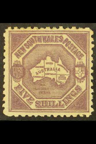 NEW SOUTH WALES 1889 5s Deep Purple Perf 10, SG 261, Mint Large Part OG. For More Images, Please Visit Http://www.sandaf - Autres & Non Classés