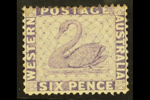 WESTERN AUSTRALIA 1864-79 6d Violet WATERMARK SIDEWAYS, SG 57b, Very Fine Mint, Lightly Hinged. For More Images, Please  - Andere & Zonder Classificatie