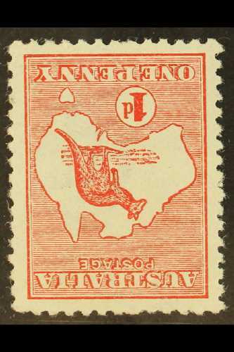 1913 1d Carmine Kangaroo With WMK INVERTED, SG 2cw, Very Fine Mint. For More Images, Please Visit Http://www.sandafayre. - Other & Unclassified