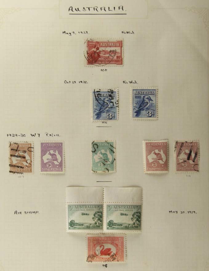 1927-45 MINT & USED COLLECTION On Album Pages. Includes 1929-30 Roos With 6d, 9d (mint), 2s X2 (one Is Mint), And 1s, 19 - Andere & Zonder Classificatie