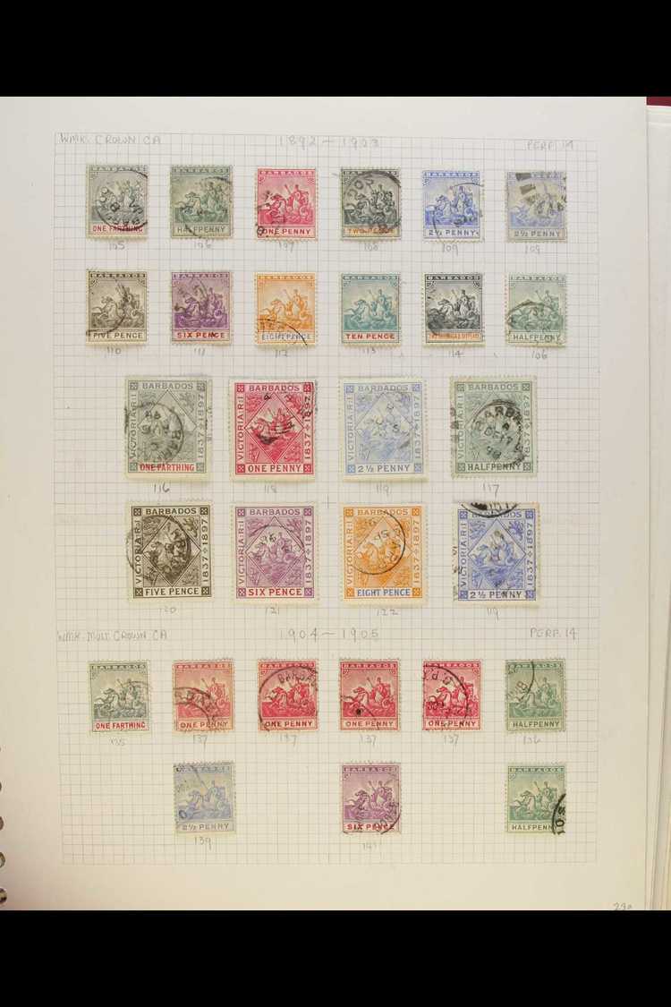 1892-1969 FINE USED COLLECTION In An Album, The Definitive Issues Including Some Additional Shades. Note 1892-1903 Set T - Barbades (...-1966)