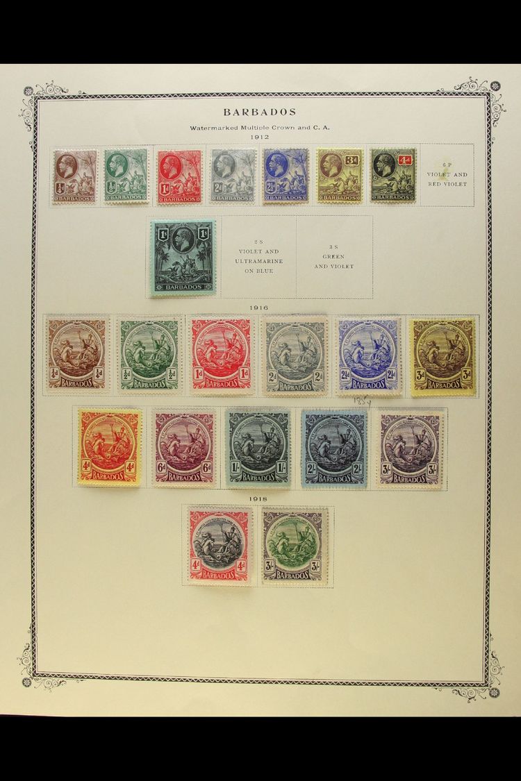 1912-35 MINT ONLY KGV COLLECTION Presented On Printed Pages. Includes 1912-16 Definitive Range With Most Values To 1s, 1 - Barbades (...-1966)
