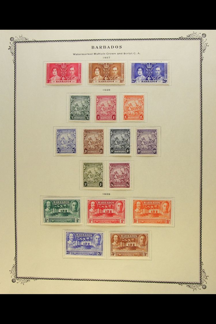 1937-1969 COMPLETE MINT / NHM COLLECTION Neatly Presented On Printed Pages With No Spaces Left To Fill. A Complete "Basi - Barbados (...-1966)