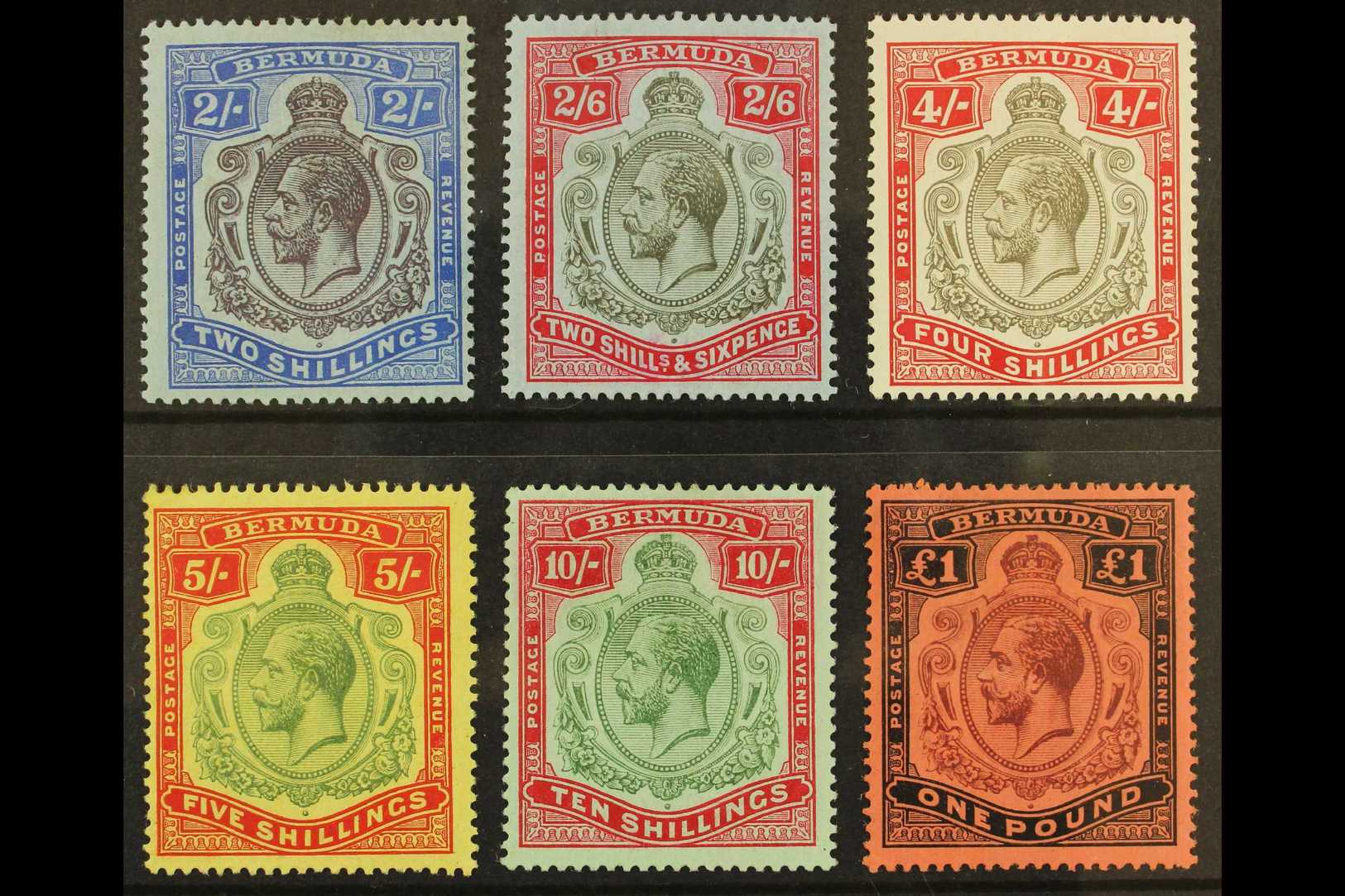 1918-22 2s To £1 Set, SG 51b/55, Very Fine Mint. (6) For More Images, Please Visit Http://www.sandafayre.com/itemdetails - Bermudes