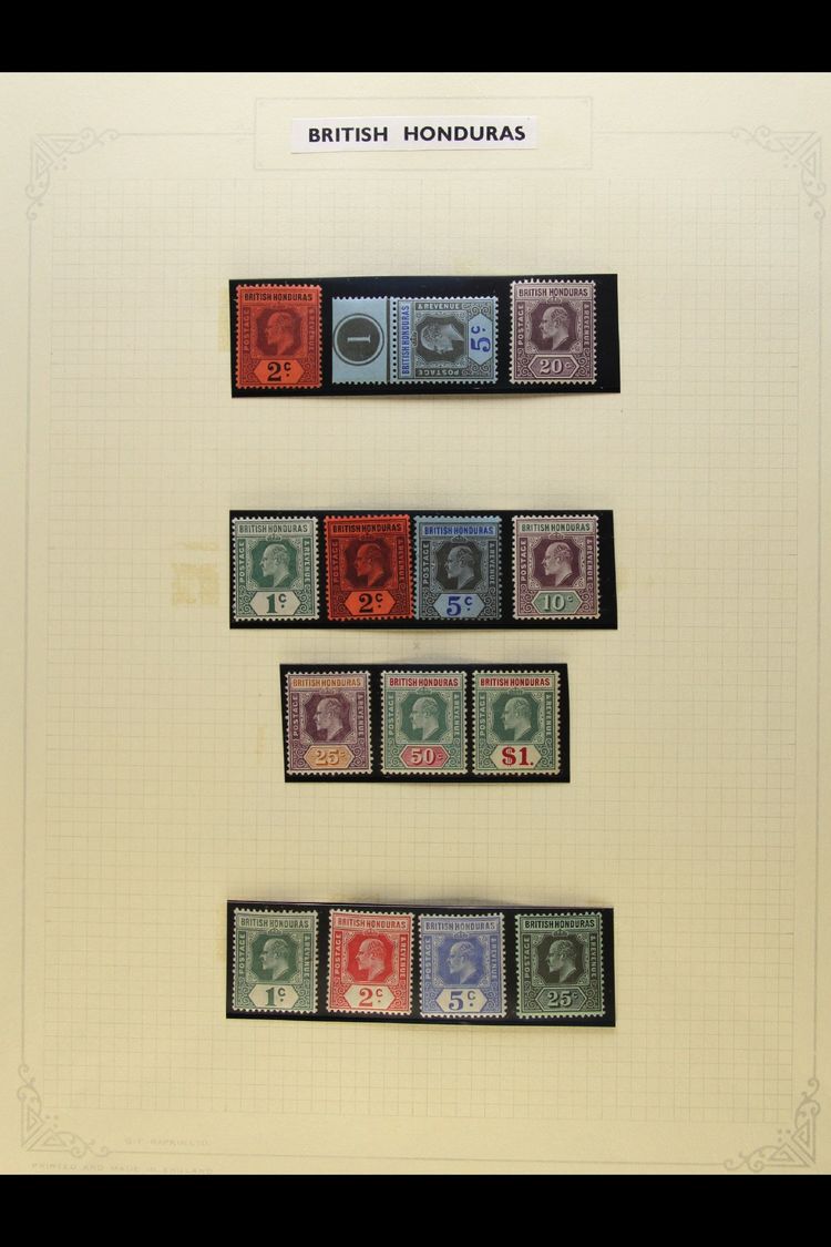 1902-1951 COMPREHENSIVE FINE MINT COLLECTION In Hingeless Mounts On Leaves, ALL DIFFERENT, Inc 1902-04 Set (ex 1c), 1904 - Brits-Honduras (...-1970)