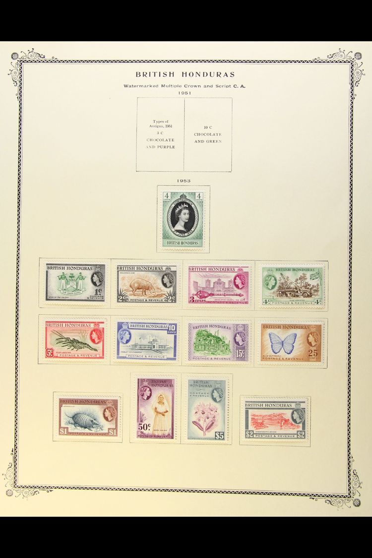 1953-1972 COMPREHENSIVE SUPERB MINT COLLECTION On Leaves, All Different Highly Complete For The Period, Inc 1953-63 Pict - Honduras Britannique (...-1970)