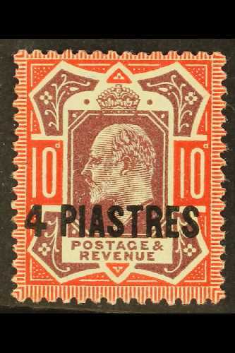 1911-13 4pi On 10d Dull Reddish Purple & Aniline Pink, SG 31a, Very Fine Mint. For More Images, Please Visit Http://www. - Brits-Levant