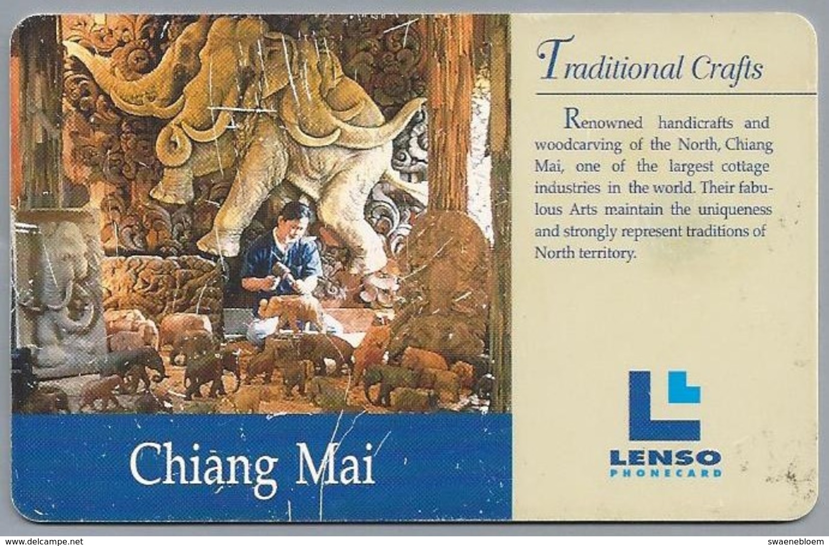 TH.- THAILAND. Phonecard. LENSO. CHIANG MAI. Traditional Crafts. 300 BATH. 2 Scans - Thaïlande