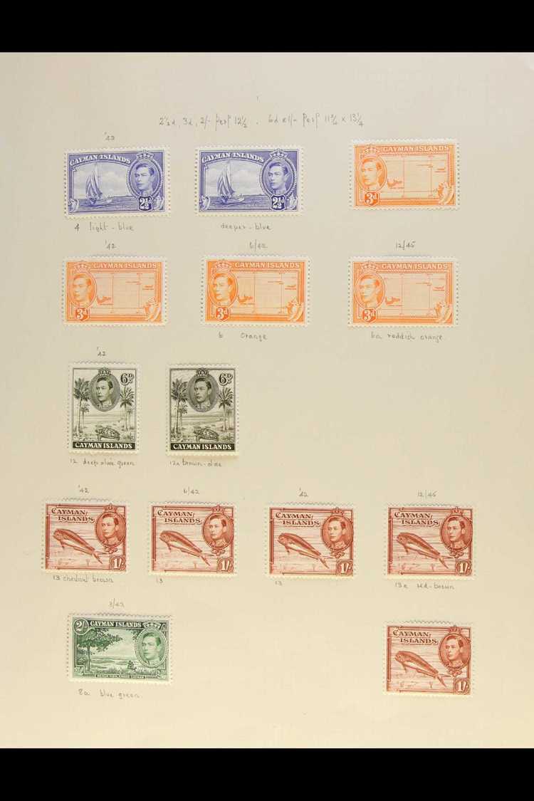 1938-49 SPECIALIZED COLLECTION. A Very Fine Mint Collection On 6 Album Pages, Most Stamps Being From The 1938-48 Pictori - Iles Caïmans
