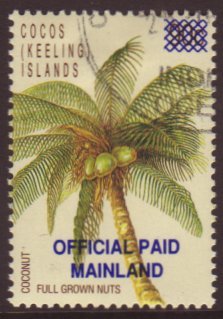 OFFICIAL 1991 (43c) On 90c Coconut Palm, SG O1, Very Fine Used. For More Images, Please Visit Http://www.sandafayre.com/ - Cocoseilanden