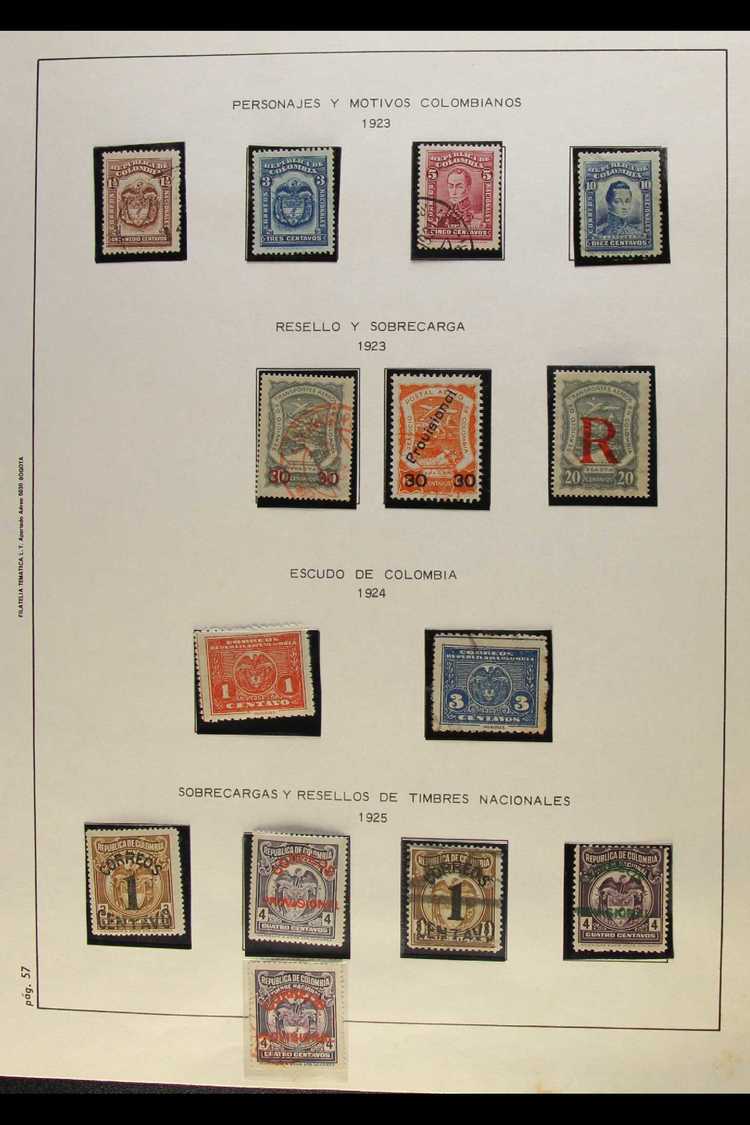 1920-1939 COLLECTION In Hingeless Mounts On Leaves, Mint & Used, Inc 1923-29 Set To 5p & 10p (the Se NHM), 1932 Pictoria - Colombie