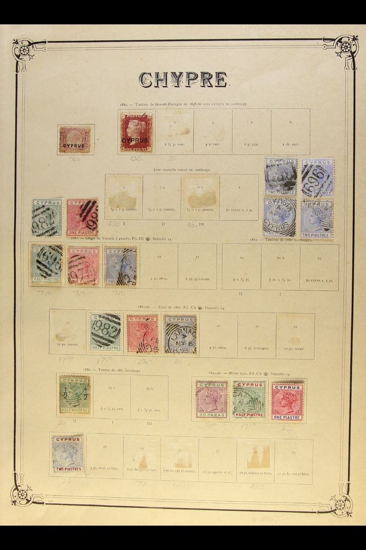 1880-1952 USED COLLECTION Presented On Old Yvert Printed Pages. Includes QV Ranges To 2pi, KEVII To 18pi, KGV To 18pi &  - Autres & Non Classés