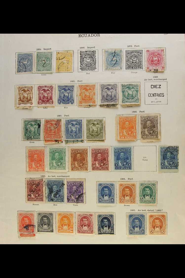 1865-1930's OLD COLLECTION On Pages, Mint & Used Stamps, Some With Small Imperfections As Usual But Generally Good Condi - Ecuador