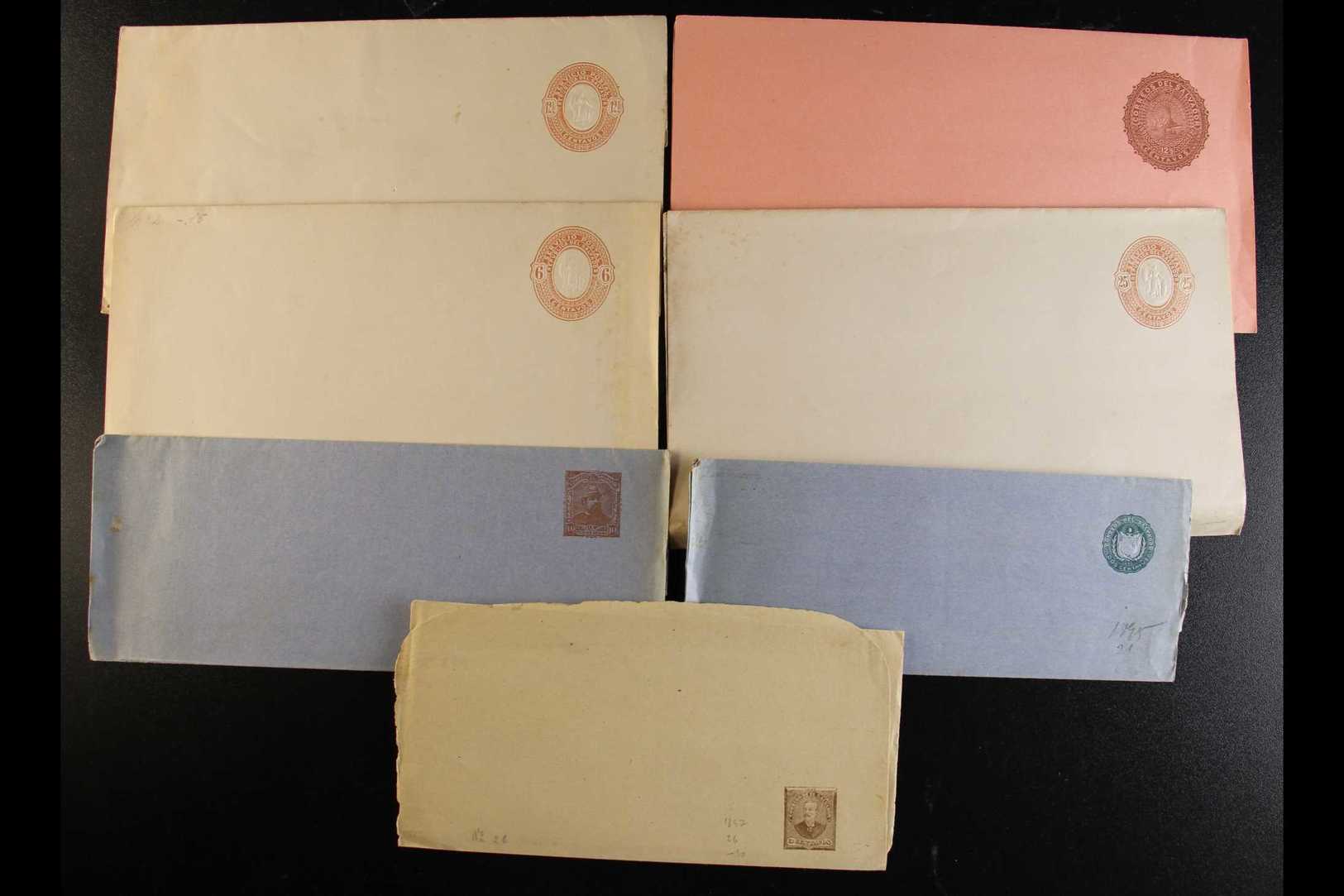 1890-7 POSTAL STATIONERY Unused Range Of WRAPPERS With Most Denominations Of The Different Issued Types, Mixed Condition - El Salvador