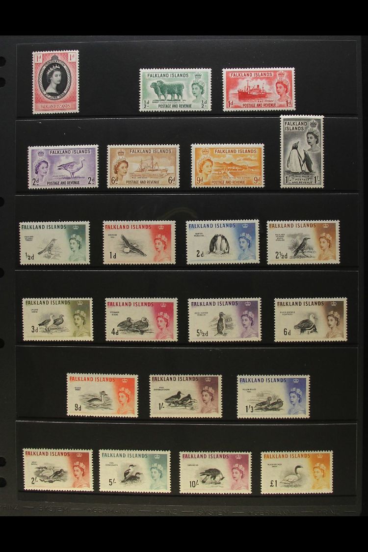 1953-90  SUPERB NHM COLLECTION WITH "EXTRAS". A Lovely Quality, Virtually Complete Collection Presented On Album & Stock - Falkland