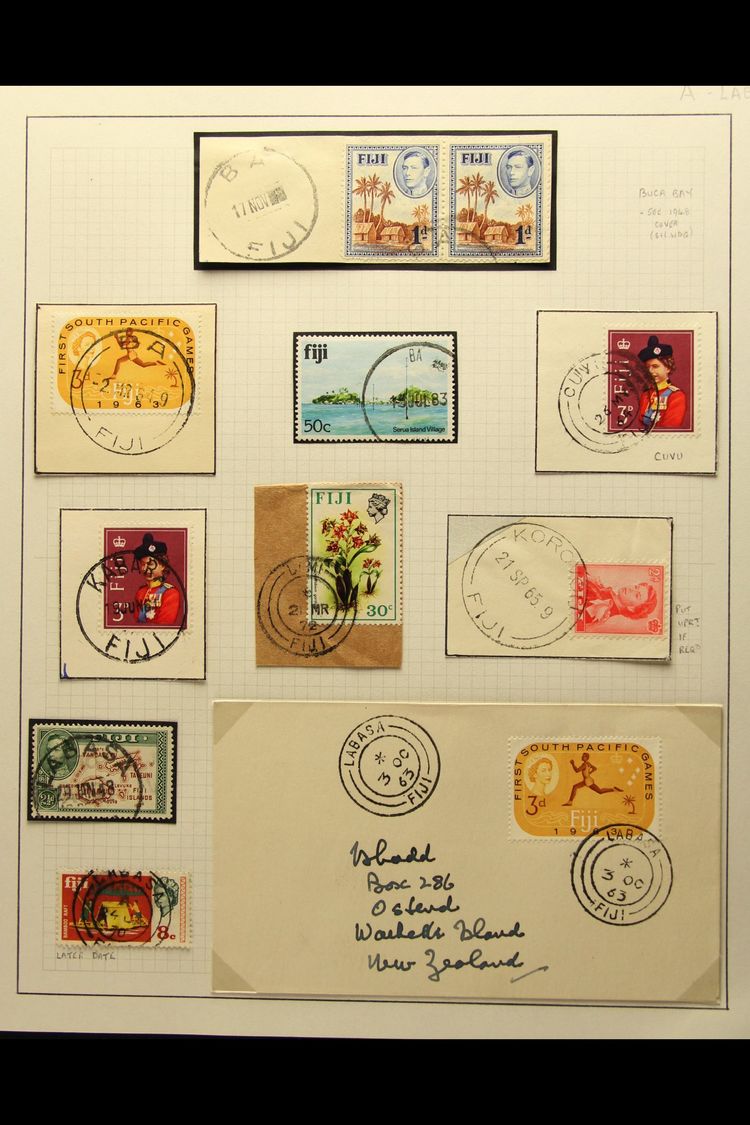 POSTMARKS COLLECTION A Lovely Assembly Mostly Of KGVI And QEII Issues Displayed On Album Pages Featuring Very Fine Cds P - Fiji (...-1970)