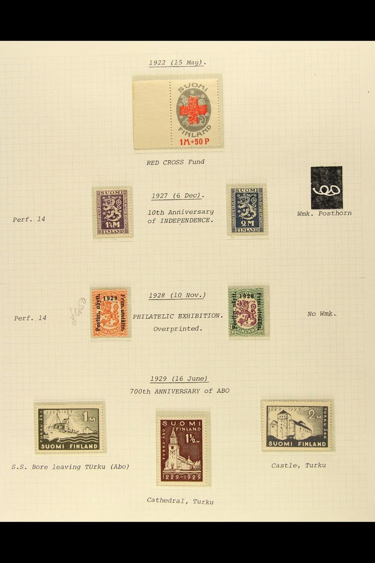 1917-1960 NEVER HINGED MINT COLLECTION In Hingeless Mounts On Leaves, ALL DIFFERENT, Inc 1918 Lion Set, 1928 Exhibition  - Other & Unclassified