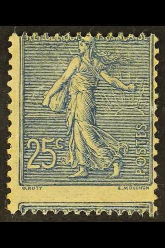 1903 25c Blue Sower DOUBLE PRINTED ONE ON REVERSE 'impression Recto Et Verso' Variety, Maury 132h, Fine Mint, Very Scarc - Autres & Non Classés