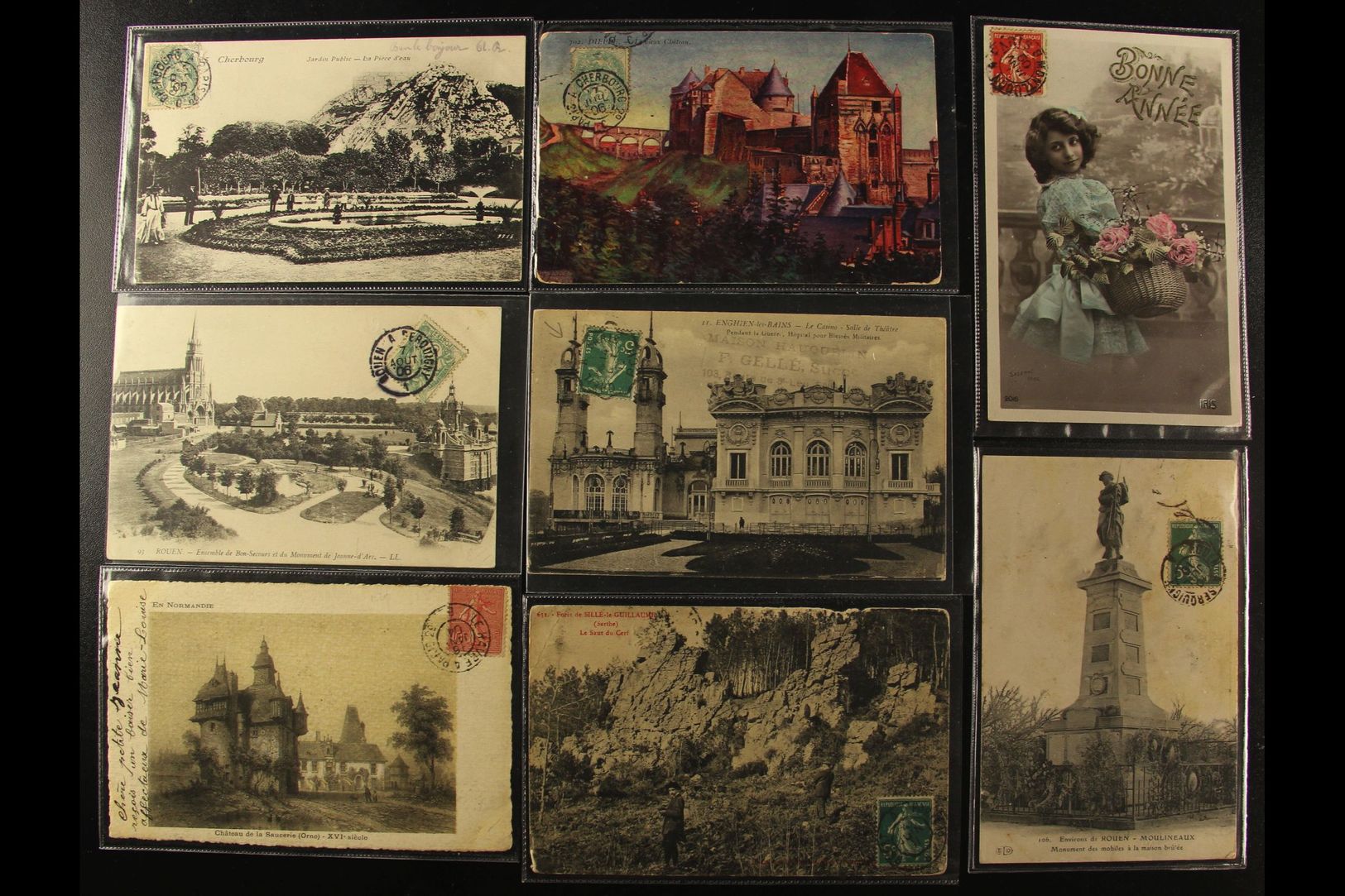 OLD PICTURE POSTCARDS 1904-16 Used Group Of Various Views Etc, All With Stamps On The Front Side. (8 Different Cards) Fo - Other & Unclassified