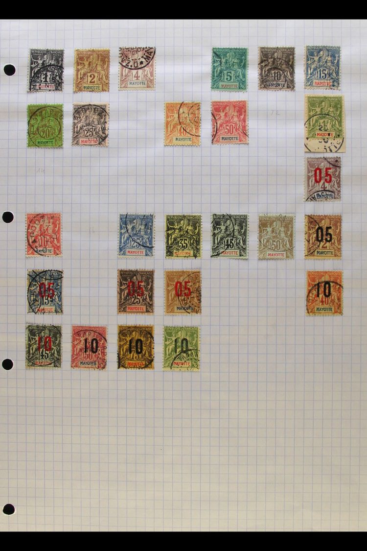 COMORO ISLANDS All Different FINE USED Collection On Pages. With ANJOUAN Including 1892-99 50c & 75c, 1912 "05" On 50c W - Autres & Non Classés