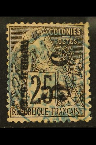 CONGO 1891 5c On 25c, Small "o", Reading Upwards, Yv 4a, Fine Used. For More Images, Please Visit Http://www.sandafayre. - Autres & Non Classés
